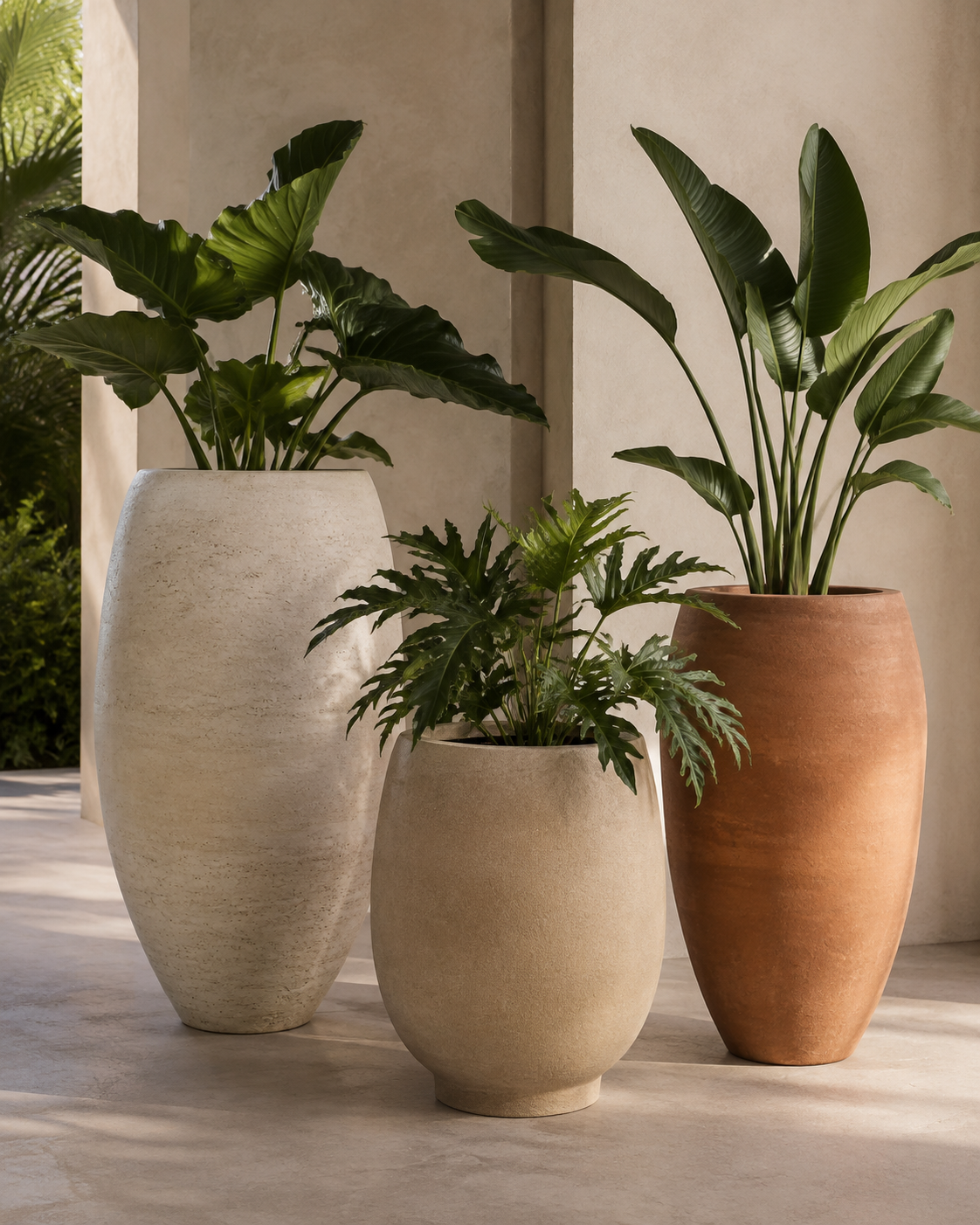 Composição de vasos em diferentes volumes